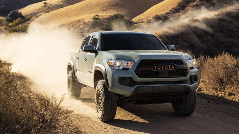 2023 Toyota Tacoma driving on dirt roads.